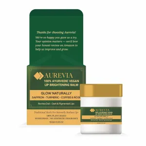 100% Vegan Ayurvedic Lip Brightening Balm – Natural Lip Lightening Treatment for Dark & Smokers’ Lips – Hydrating, Non-Toxic Lip Repair for Men & Women – Clean Beauty Formula