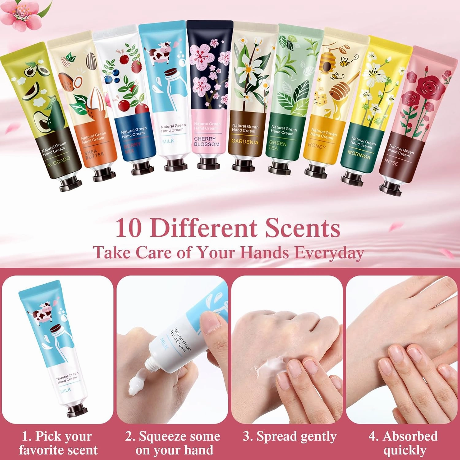120 Pack Hand Cream Gifts Set for Women Mothers Day Gifts for Mom Mini Lotion Bulk for Dry Cracked Hands, Mini Hand Lotion for Nurse Gifts,bridesmaid Gifts,teacher Appreciation Gifts,10 Styles