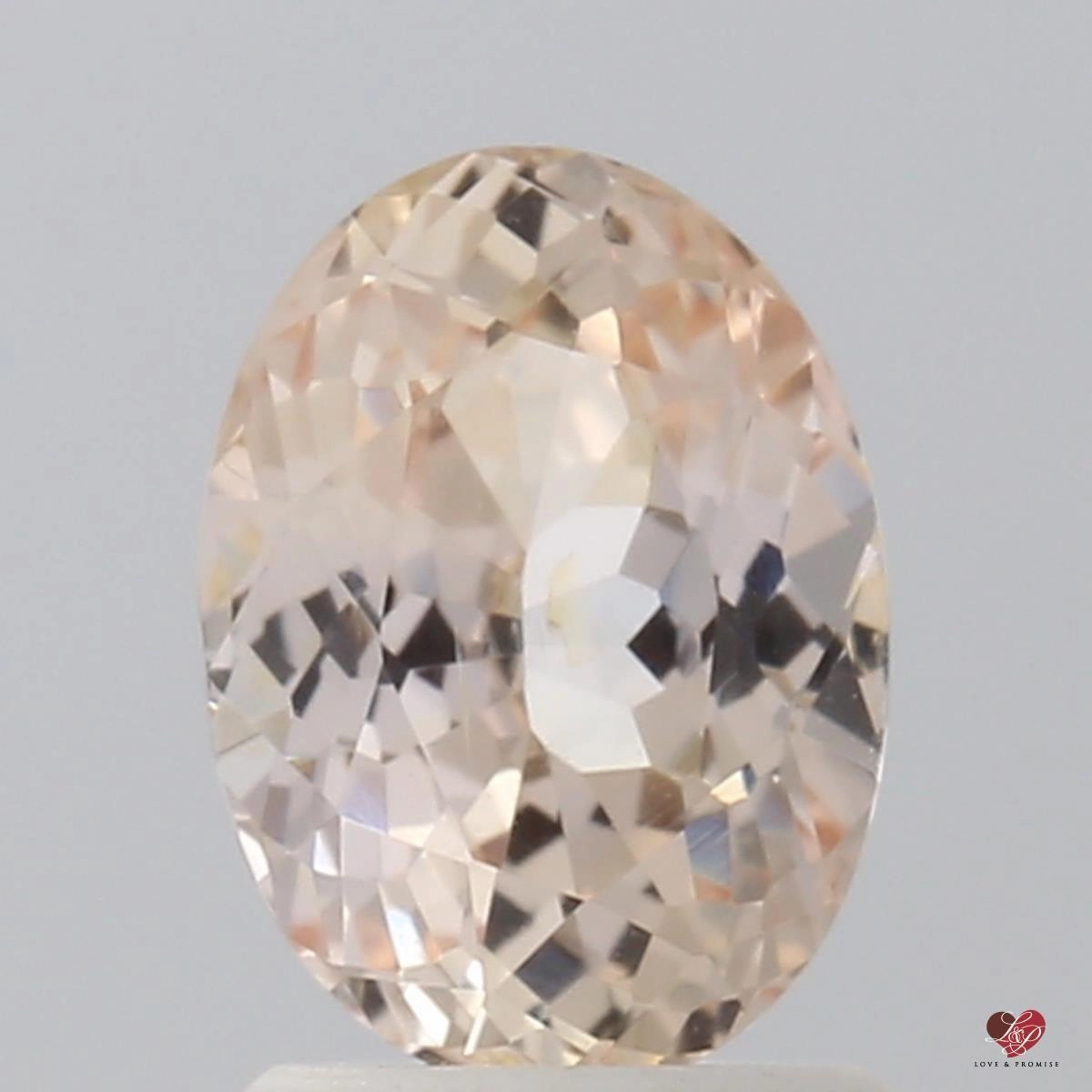 1.91cts Oval Light Icy Peach Champagne Blush Sapphire