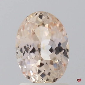 1.91cts Oval Light Icy Peach Champagne Blush Sapphire