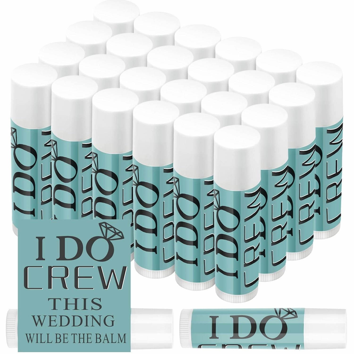 24 Pcs Bachelorette Lip Balm I Do Crew Wedding Party Gifts Bachelorette Lip Balm Gift Wedding Favors for Party Guest Supplies(Green)