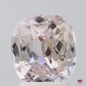 3.43cts Square Cushion Light Icy Blush Champagne Peach Sapphire