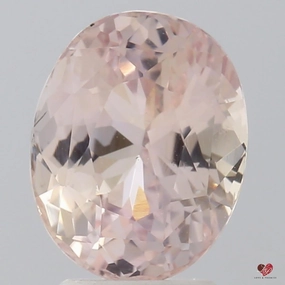 4.28cts Oval Light Peachy Blush Champagne Sapphire