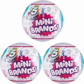 5-Surprise Mini Brands Collectible Capsule Ball by Zuru - 3 Ball Bundle