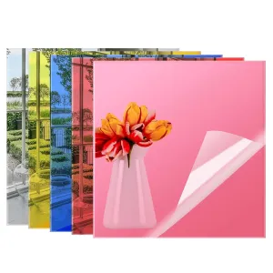 5Pcs 12x12in Acrylic Mirror Sheet, Reflective Colorful Acrylic Sheets for Laser Cutting, Glossy Mirrors Sheet for DIY Project, Craft, Acrylics Sign Home Decor