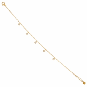 925 Sterling Silver Shimmery Gold Drop Bracelet