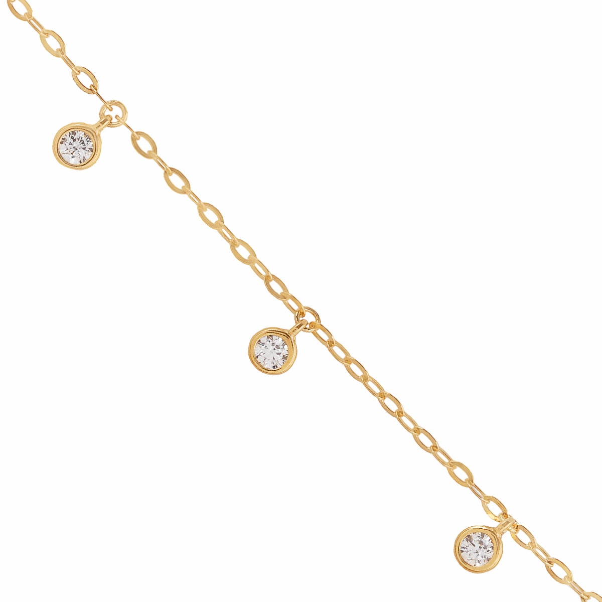 925 Sterling Silver Shimmery Gold Drop Bracelet