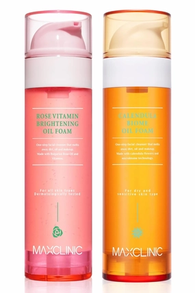 [K-Beauty] Rose Vitamin   Calendula Biome Oil Foam Gift Set | Daily Face Wash Oil Based Cleanser to Foam | Korean Skin Care Oil Cleanser for Dry Sensitive Skin | Face Cleanser Bundle