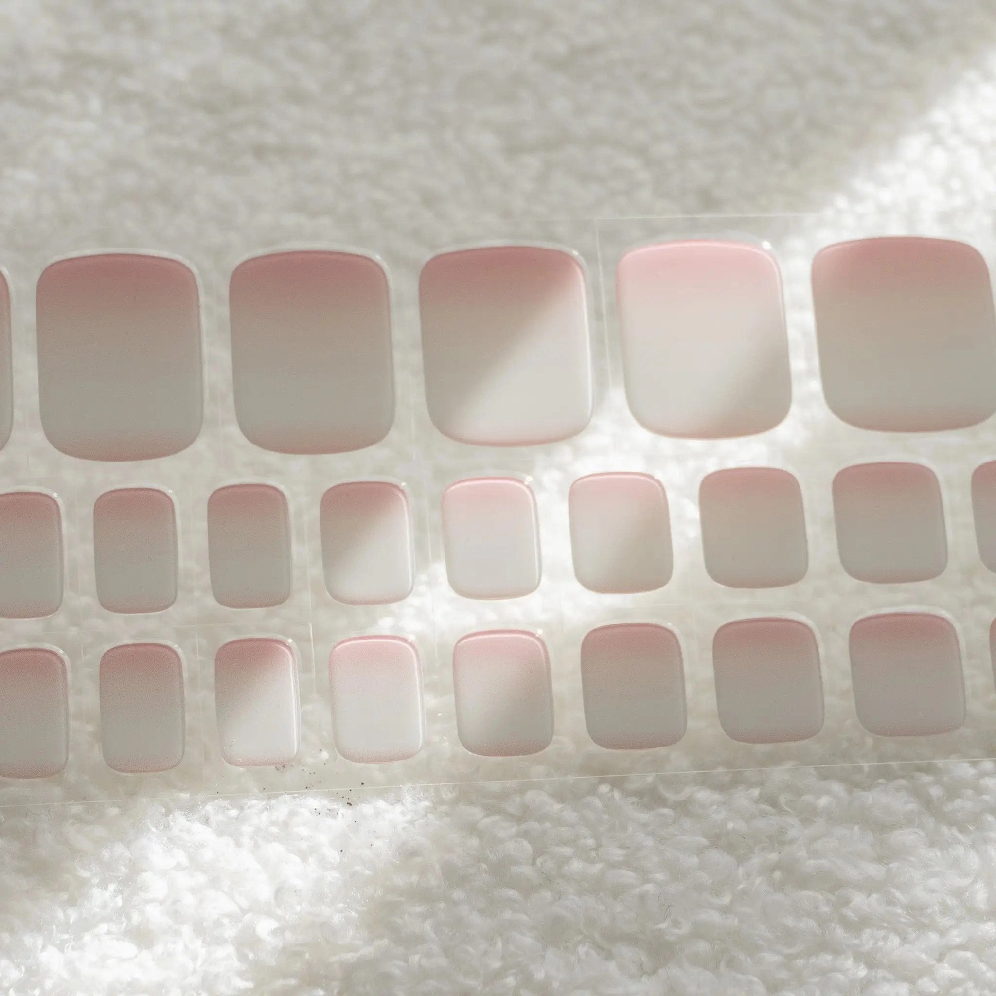 [PEDI / TOES] Soft Pink Gradient DIY Semi Cured Gel Nail Stickers
