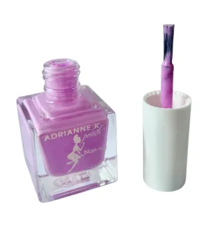 ADRIANNE K Glossy Bright Pastel Pink/Lavender Nail Polish, Lily! .51 Fl Oz. Opaque. Quick Dry. Vegan. Nontoxic