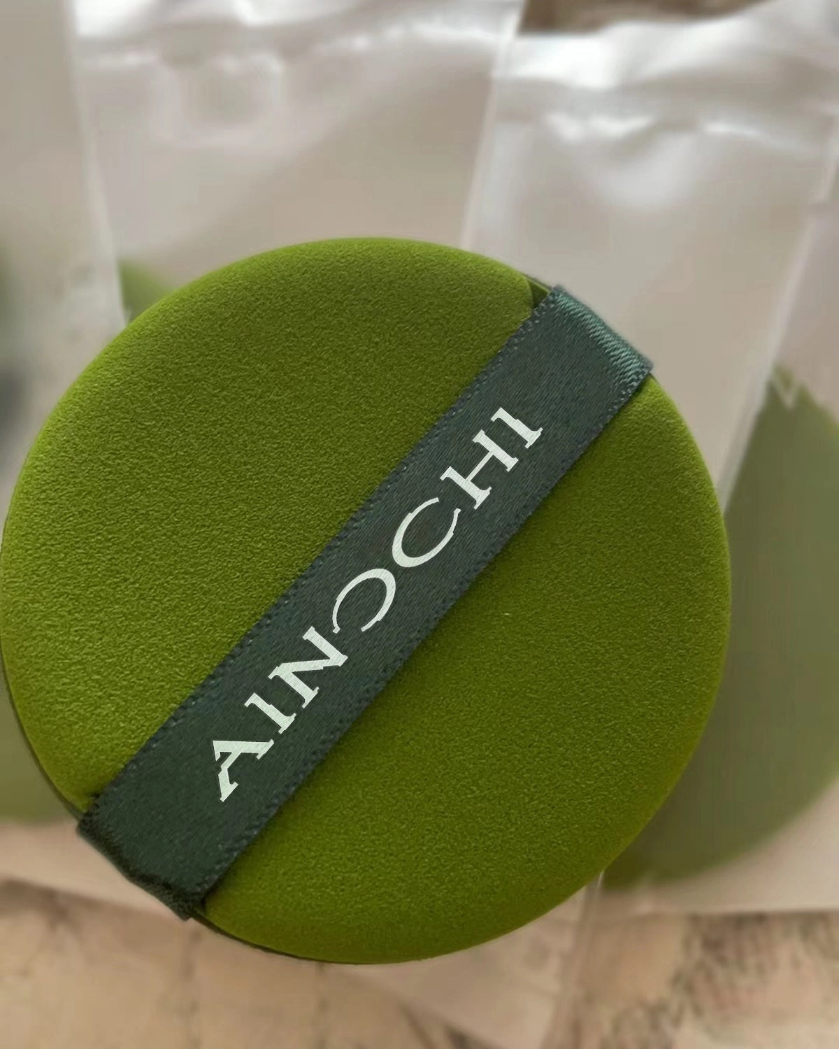 AINOCHI Pure Cotton Powder Puff,for Powder Foundation, with Strap, Blending for Loose