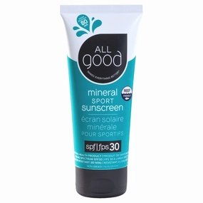 All Good Sunscreen - Sport Mineral Sunscreen Lotion, Reef Friendly, SPF 30  for Face & Body, Water & Sweat Resistant (3 oz)