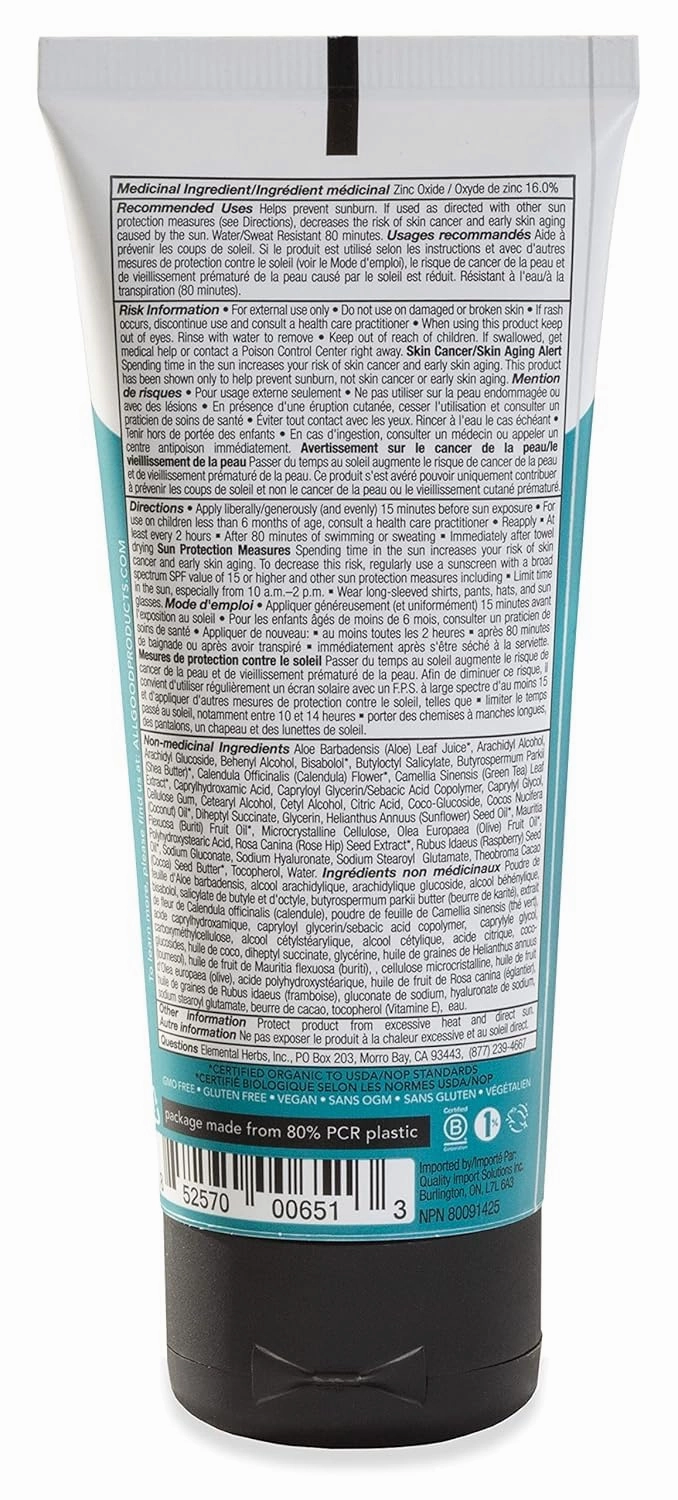 All Good Sunscreen - Sport Mineral Sunscreen Lotion, Reef Friendly, SPF 30  for Face & Body, Water & Sweat Resistant (3 oz)