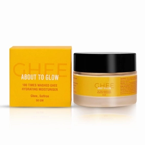 AN About to Glow Hydrating Face Moisturiser Cream for Dry Skin for Men & Women with 100 Times Washed Ghee for Deep Nourishment