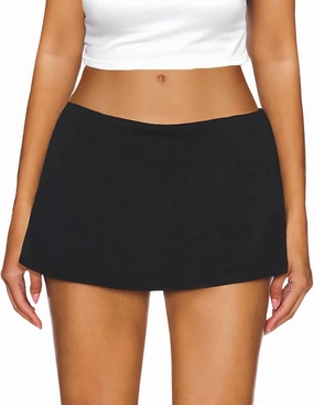 AnotherChill Women's Low Waist Micro Mini Skorts Skirts with Built-in Shorts Stretch Black Skirt Basic Summer Outfits