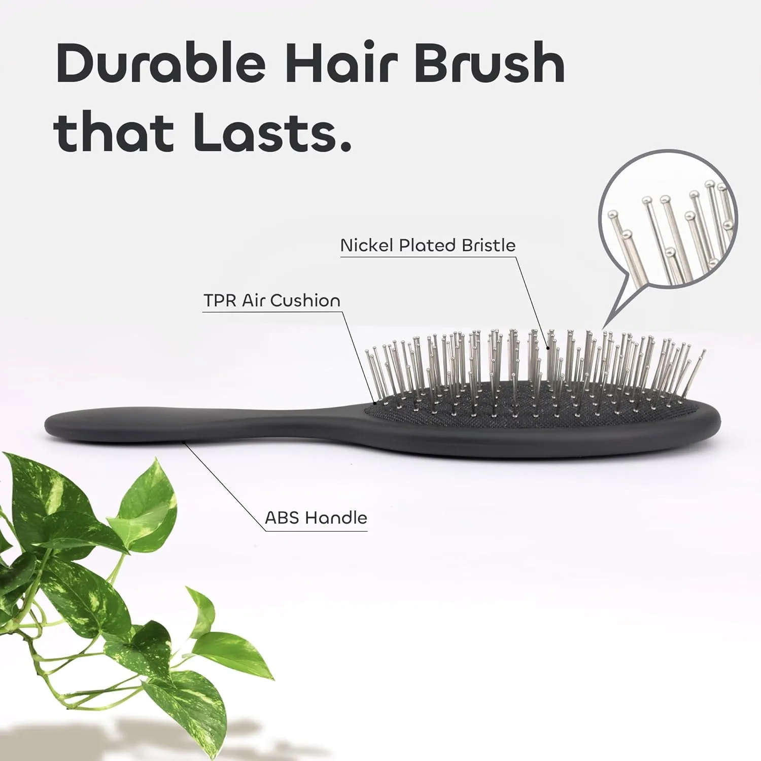 Anti-Static Hair Brush Oval, Stainless-Steel Bristles Detangler for Wigs & Hair, ABS Handle (Granite Mauve   Pink, Couple)