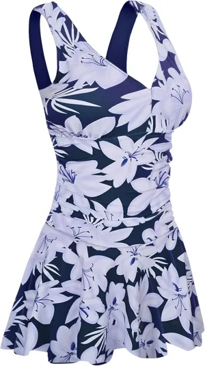 AONTUS Plus-Size Swimwear Body Womens Wardrobe One Piece Vintage Swimsuits