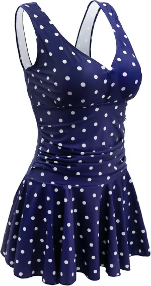 AONTUS Plus-Size Swimwear Body Womens Wardrobe One Piece Vintage Swimsuits