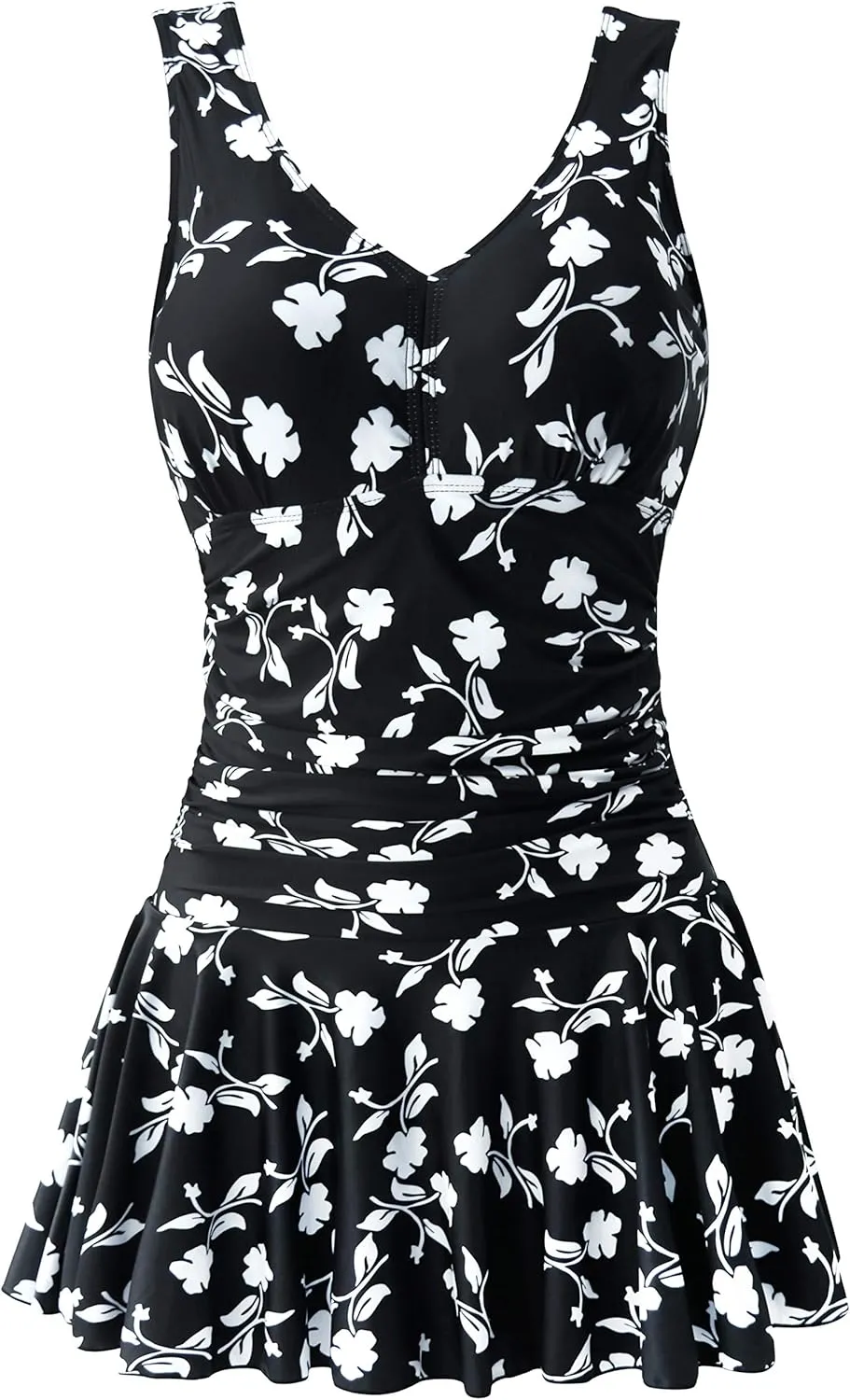 AONTUS Plus-Size Swimwear Body Womens Wardrobe One Piece Vintage Swimsuits