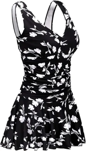 AONTUS Plus-Size Swimwear Body Womens Wardrobe One Piece Vintage Swimsuits