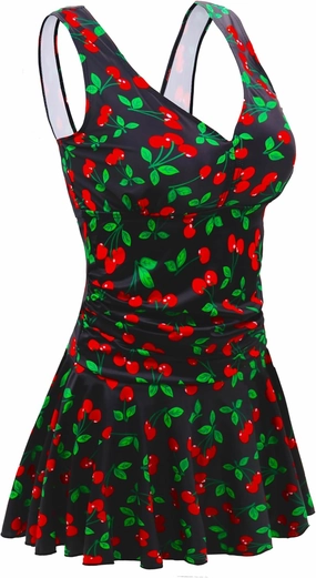 AONTUS Plus-Size Swimwear Body Womens Wardrobe One Piece Vintage Swimsuits