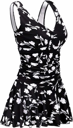 AONTUS Plus-Size Swimwear Body Womens Wardrobe One Piece Vintage Swimsuits