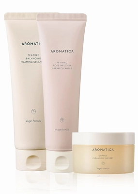 AROMATICA Tea Tree Cleanser   Rose Cleanser   Orange Sherbet