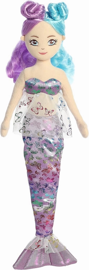 Aurora® Enchanting Sea Sparkles™ Flutter Fashion Sparkles™ Ophelia Stuffed Doll - Imaginative Play - Magical Companions - Purple 18 Inches