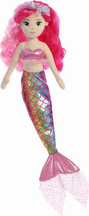 Aurora® Enchanting Sea Sparkles™ Rainbow Unicorn Sparkles™ Minnie Stuffed Doll - Imaginative Play - Magical Companions - 18 Inches