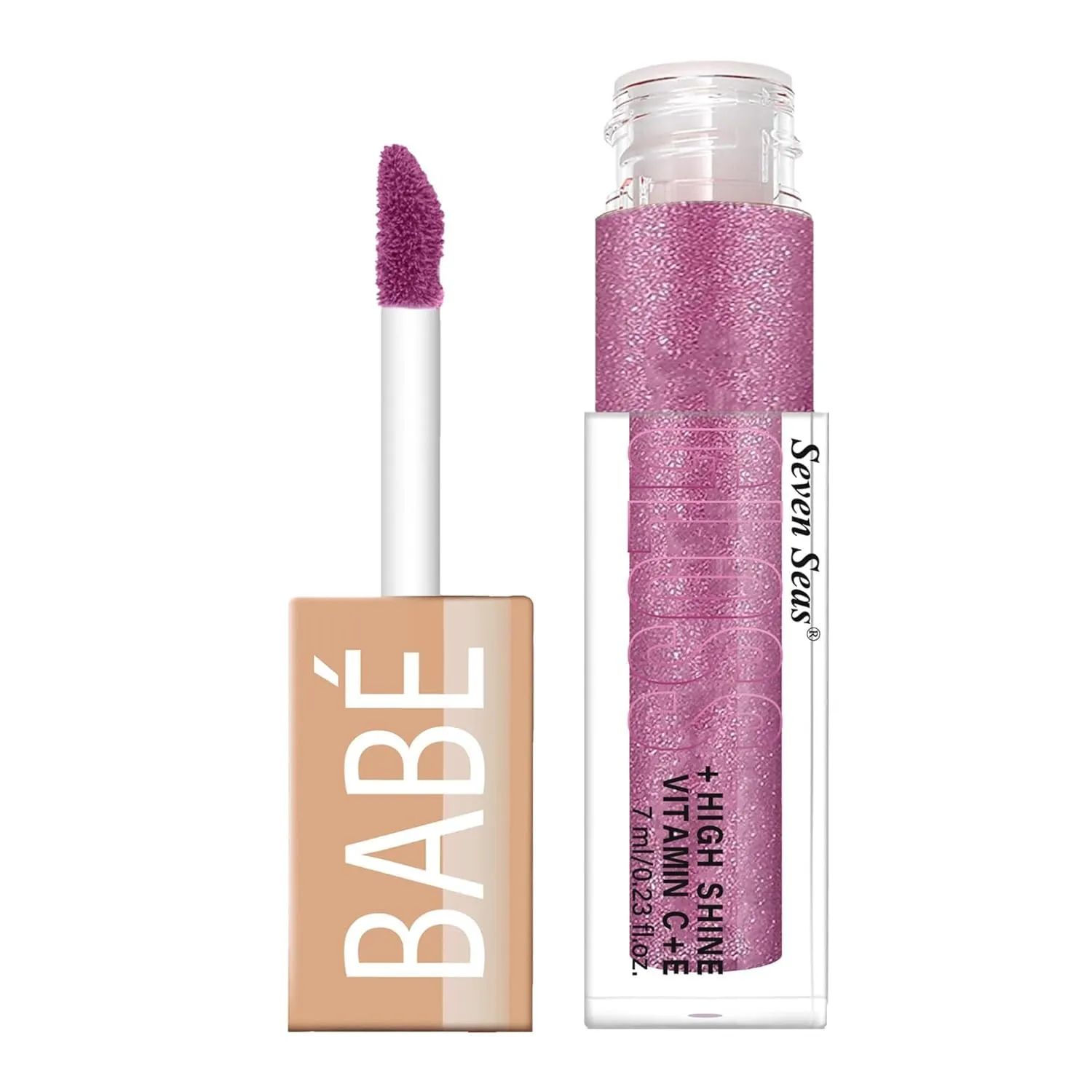 Babe Glittery Lip Gloss With High Shine Lip Color For Glossy Look |Lightweight Non Sticky Lip shiner For Moisturizing Lips (Hot Pink)