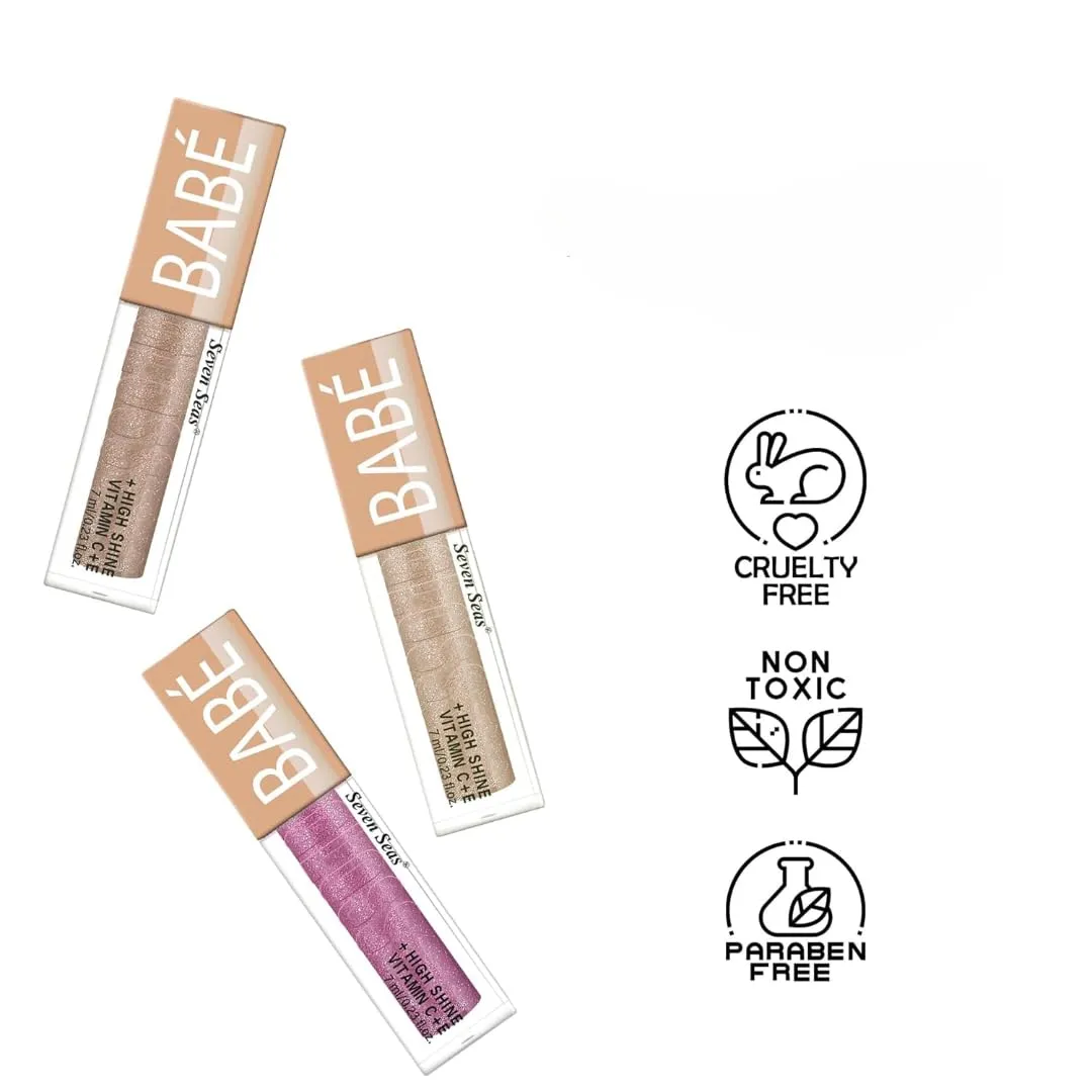 Babe Glittery Lip Gloss With High Shine Lip Color For Glossy Look |Lightweight Non Sticky Lip shiner For Moisturizing Lips (Pink)