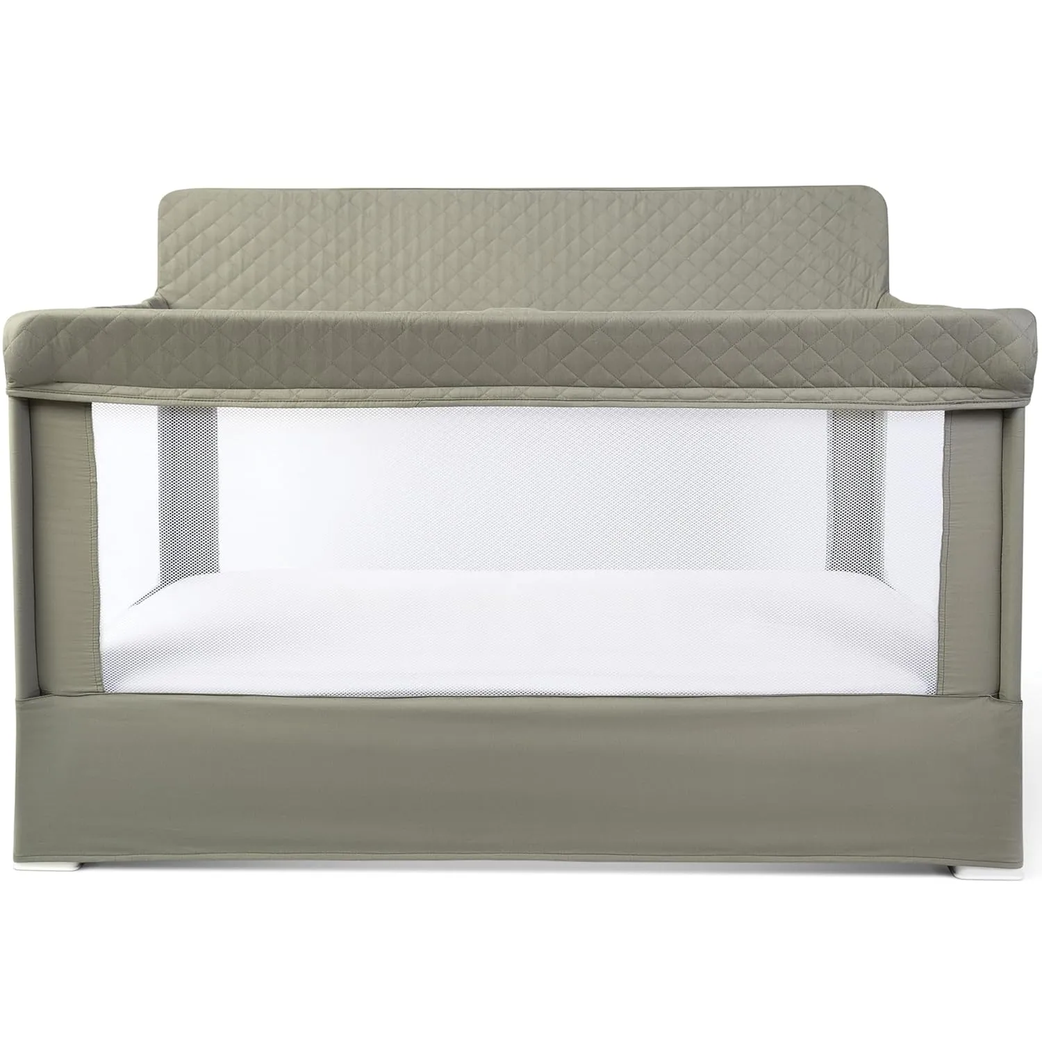 Baby Delight Lunaire Full Size Crib & Playard | Breathable Mesh Baby Crib | Tool-Free Assembly Baby Bed | 100% GOTS Certified Organic Cotton Fabric | Organic Sage