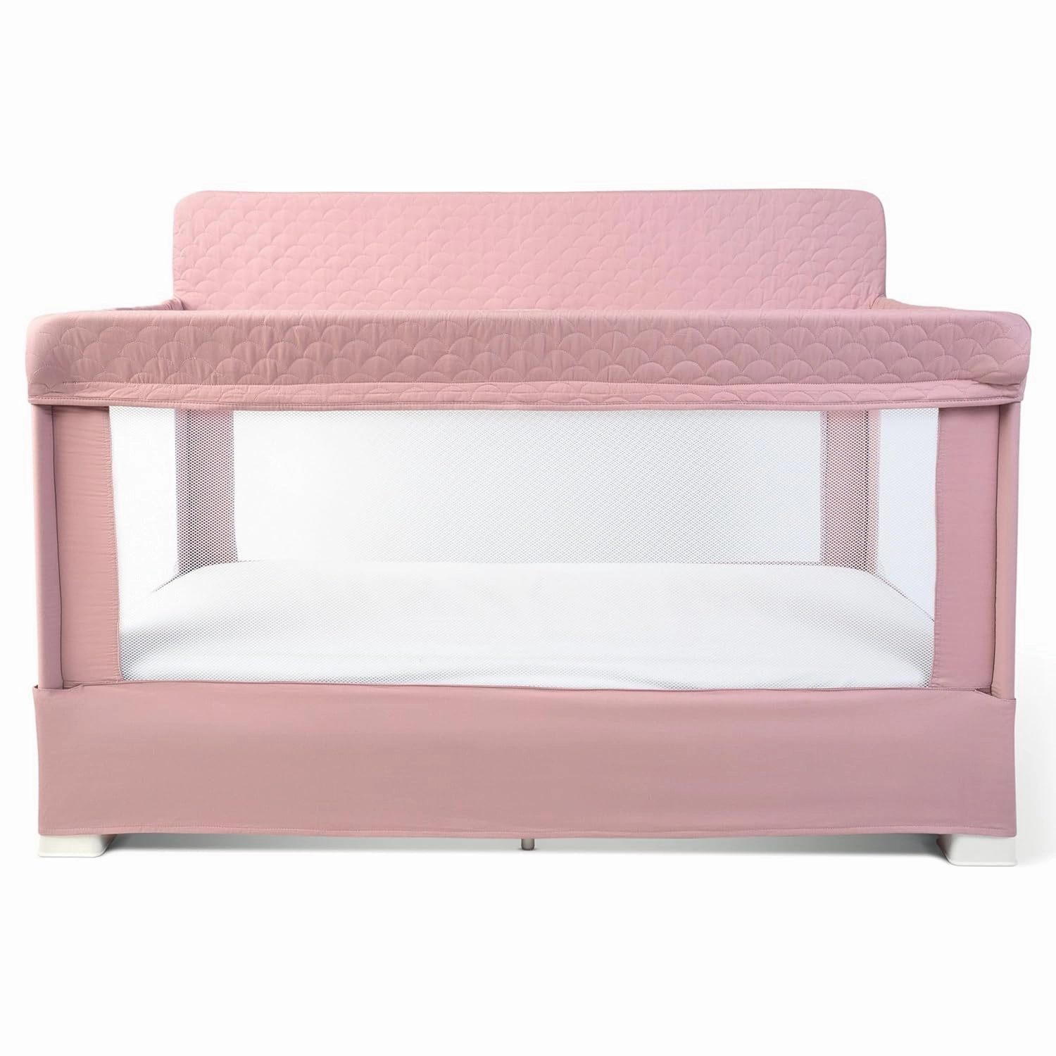Baby Delight Lunaire Full Size Crib & Playard | Breathable Mesh Baby Crib | Tool-Free Assembly Baby Bed | 100% GOTS Certified Organic Cotton Fabric | Organic Rose