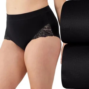 Bali Women's Breathe Lace Shaping Brief, Breathable Modal Firm Control Shapewear Panty, 2-Pack