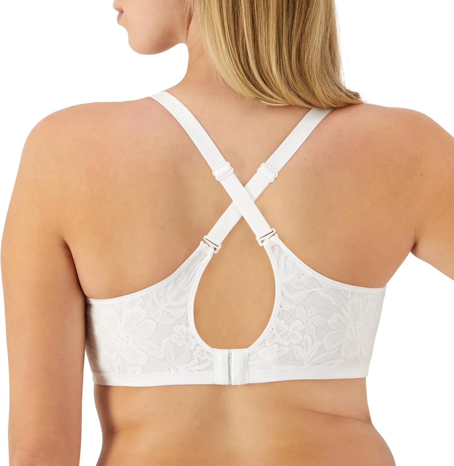 Bali Women's Breathe Lace Underwire Bra, Breathable 2-Ply Modal Bra, Convertible Straps