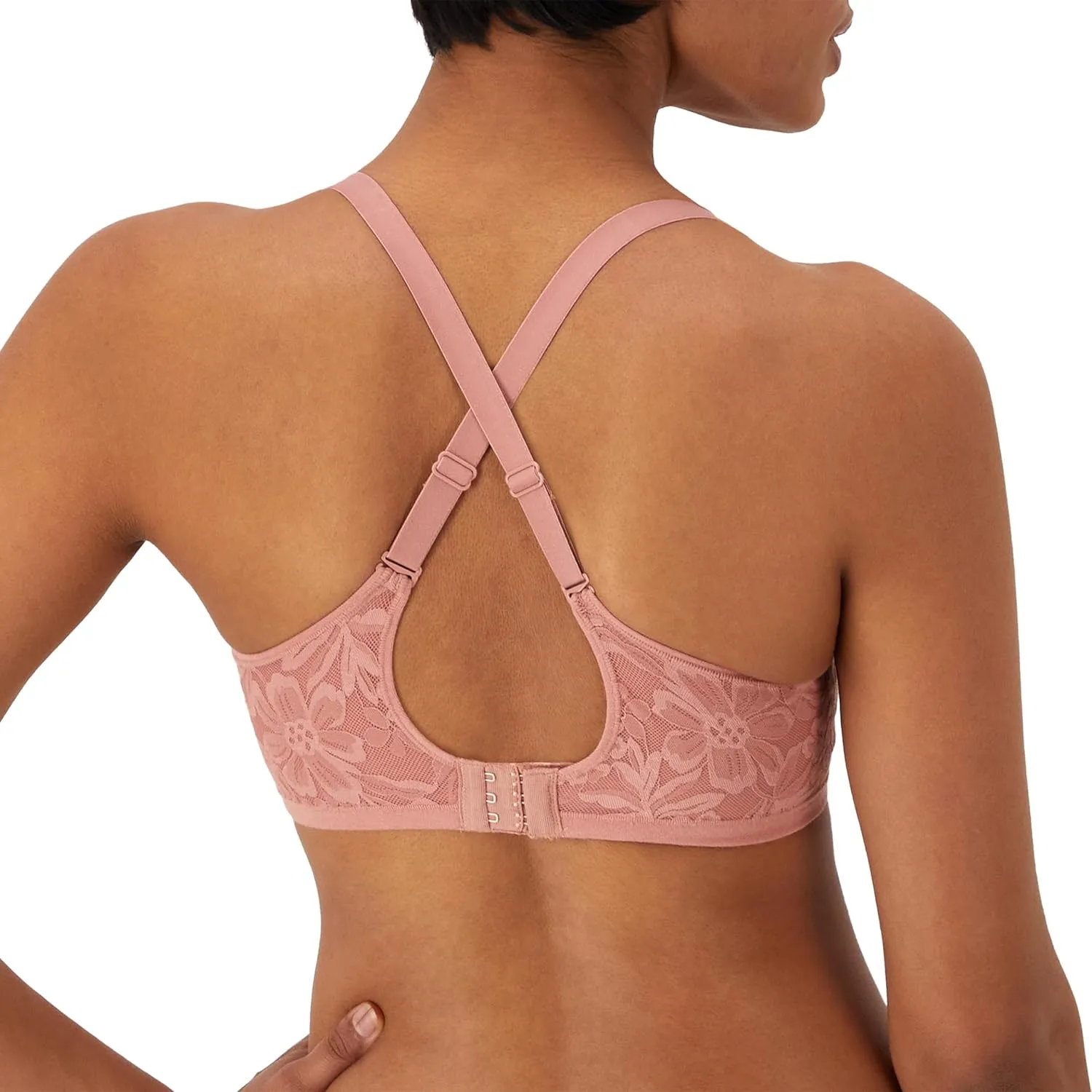 Bali Women's Breathe Lace Underwire Bra, Breathable 2-Ply Modal Bra, Convertible Straps