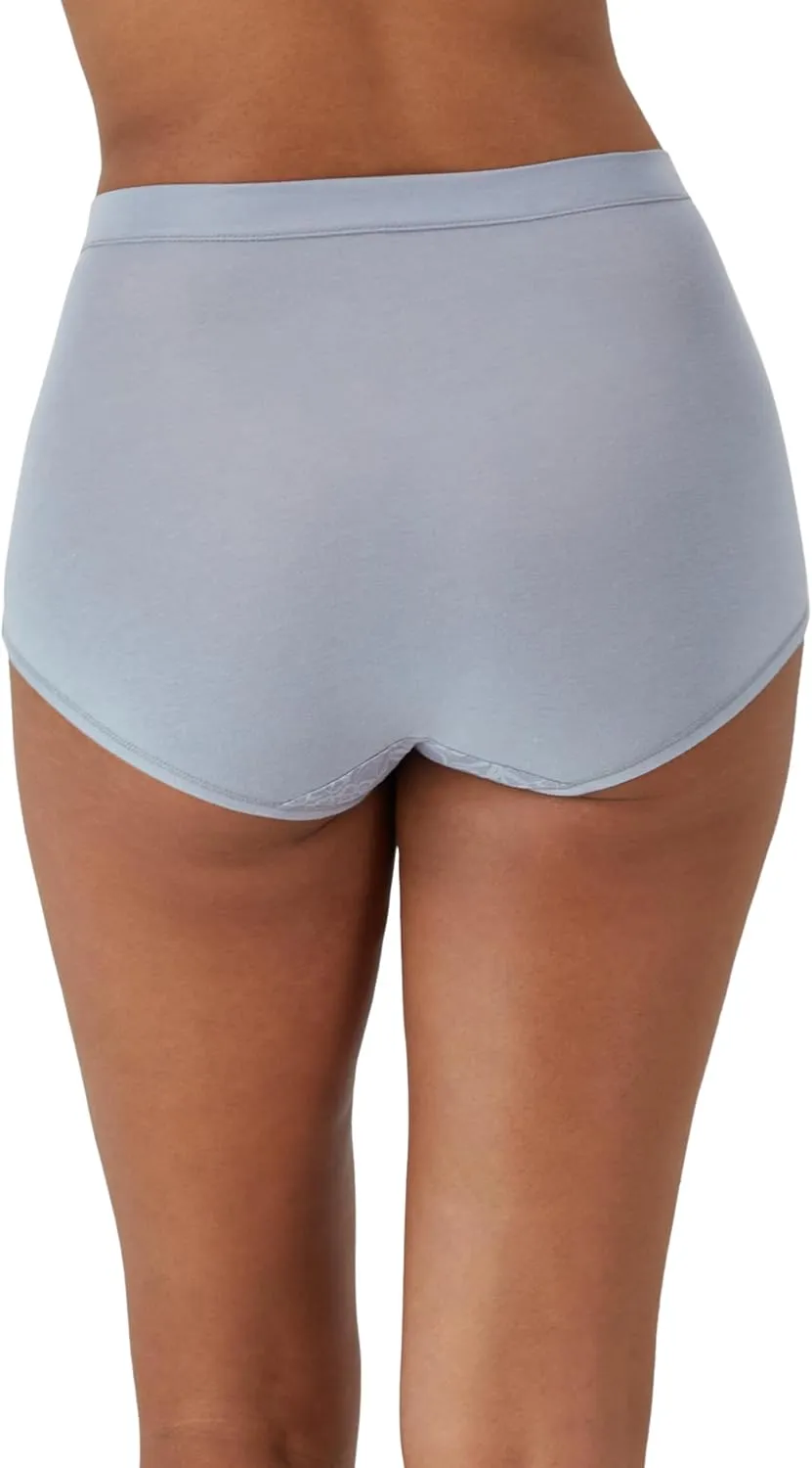 Bali Women's Breathe Underwear, High-Rise Briefs, Breathable Cotton Modal Lace Panties, 3-Pack