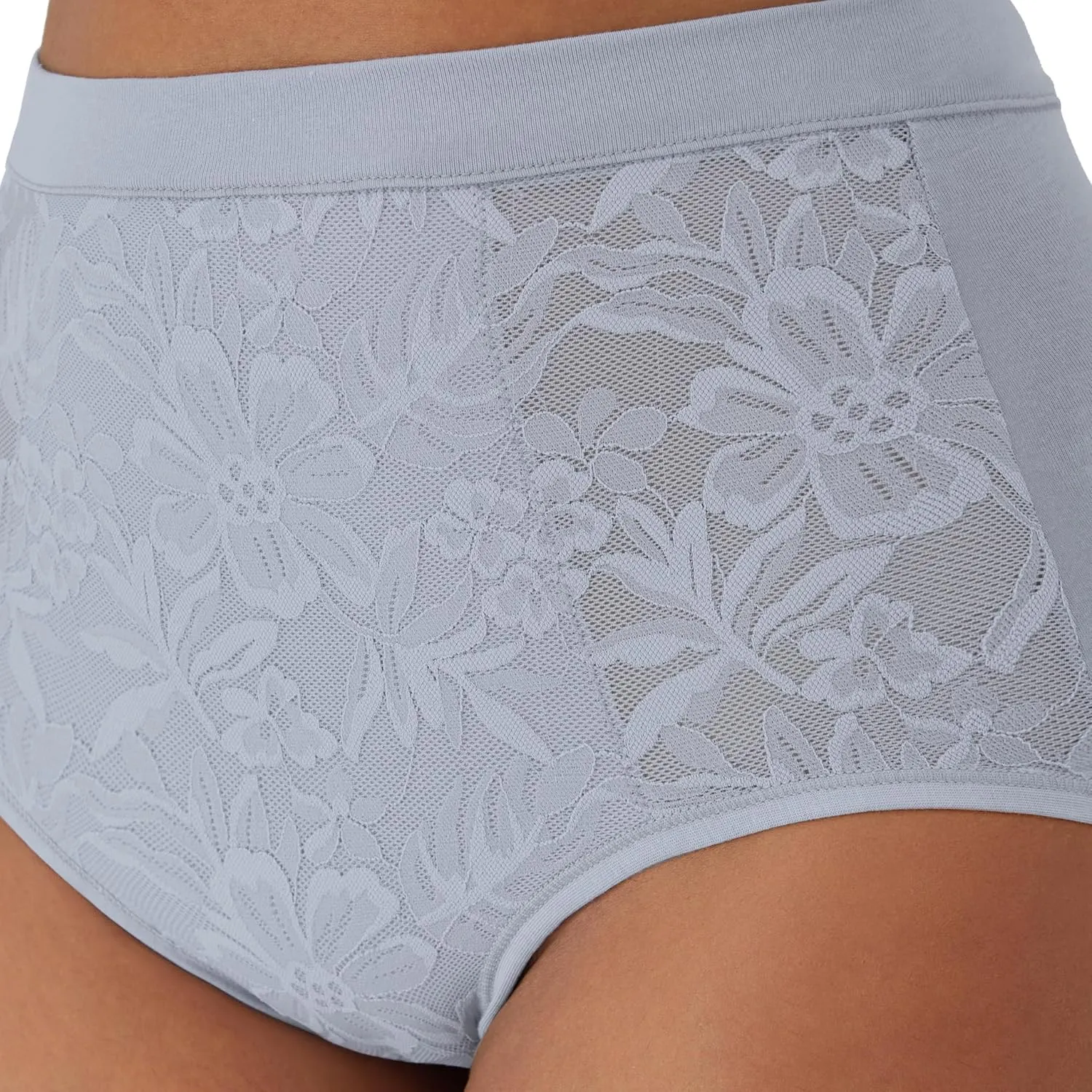 Bali Women's Breathe Underwear, High-Rise Briefs, Breathable Cotton Modal Lace Panties, 3-Pack