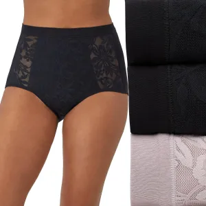 Bali Women's Breathe Underwear, High-Rise Briefs, Breathable Cotton Modal Lace Panties, 3-Pack