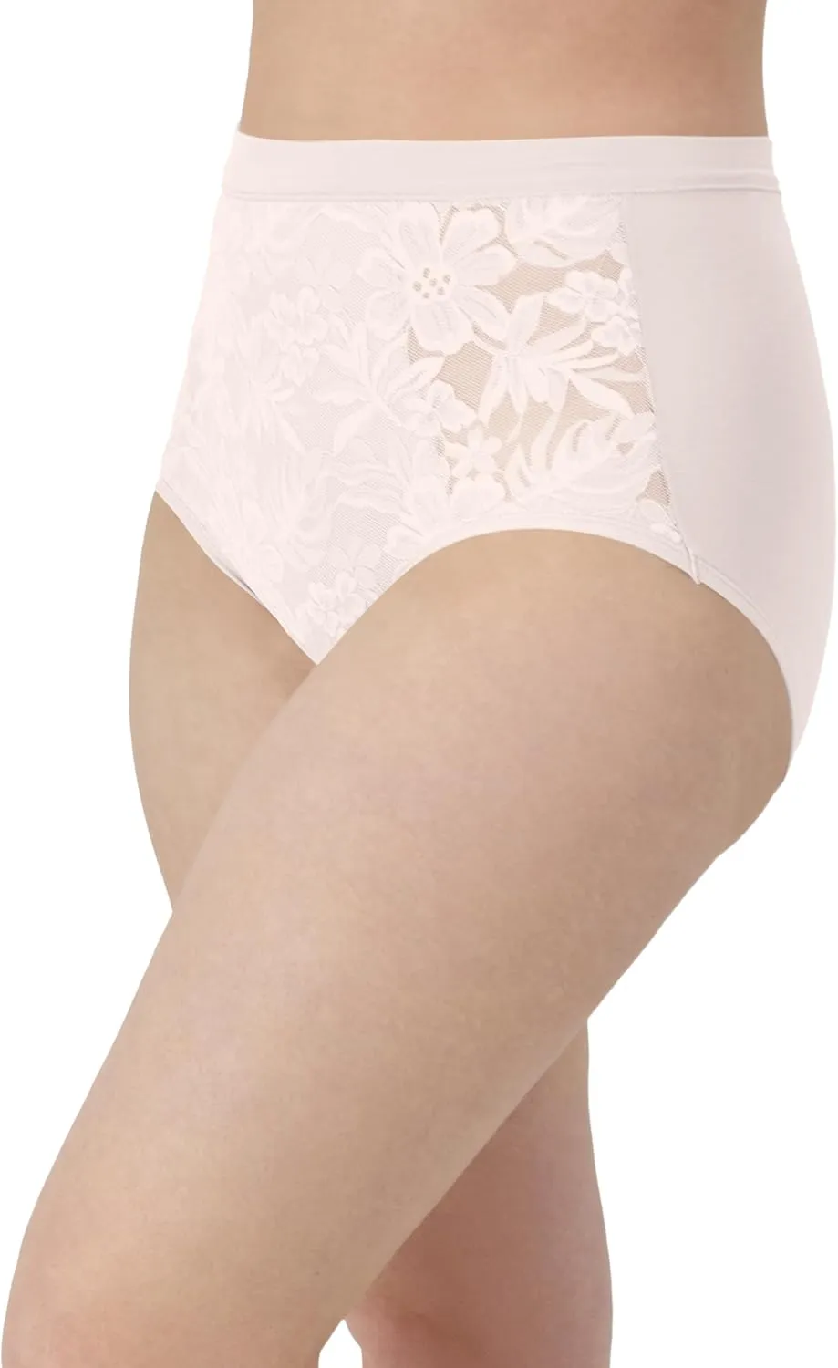 Bali Women's Breathe Underwear, High-Rise Briefs, Breathable Cotton Modal Lace Panties, 3-Pack