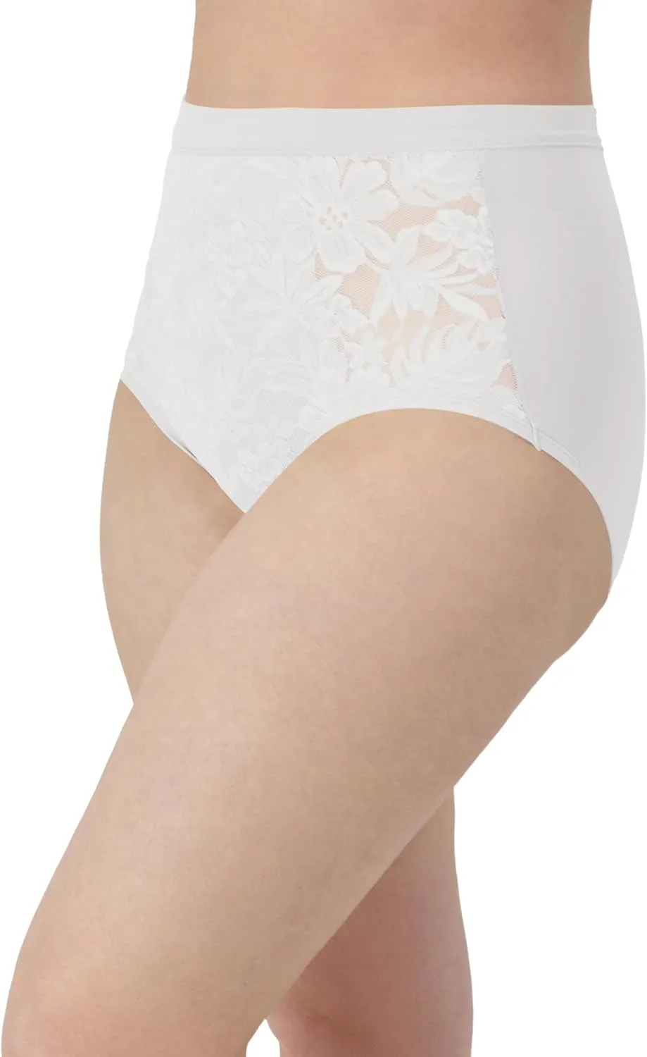 Bali Women's Breathe Underwear, High-Rise Briefs, Breathable Cotton Modal Lace Panties, 3-Pack