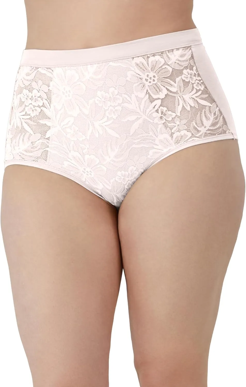 Bali Women's Breathe Underwear, High-Rise Briefs, Breathable Cotton Modal Lace Panties, 3-Pack