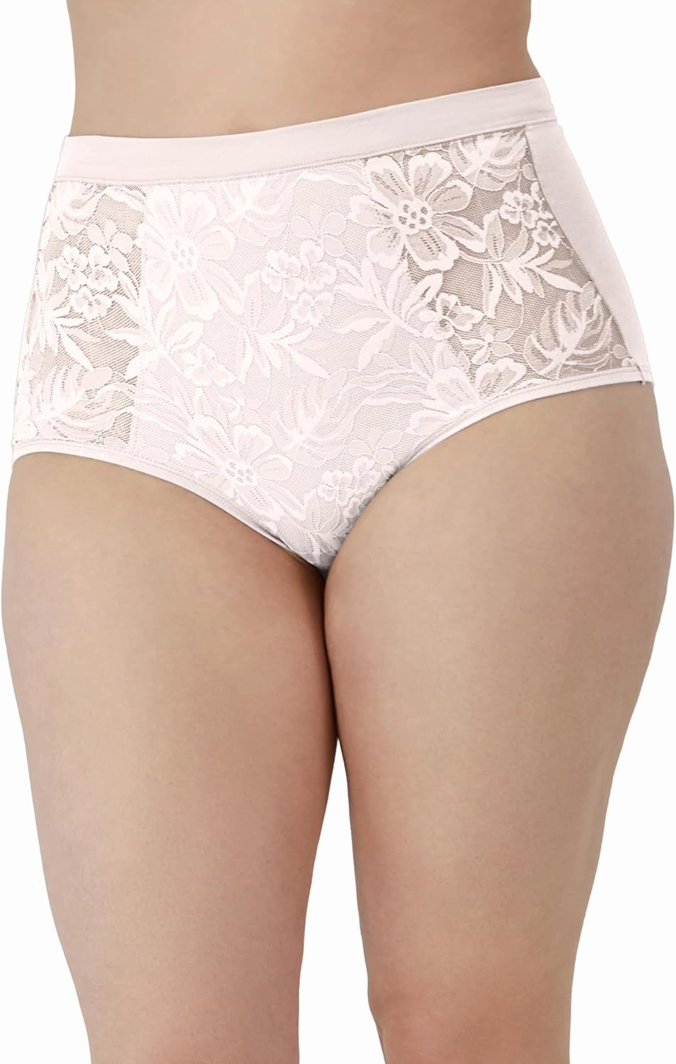 Bali Women's Breathe Underwear, High-Rise Briefs, Breathable Cotton Modal Lace Panties, 3-Pack