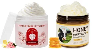 Beef Tallow for Skin with Rose and Beef Tallow for Skin with Honey