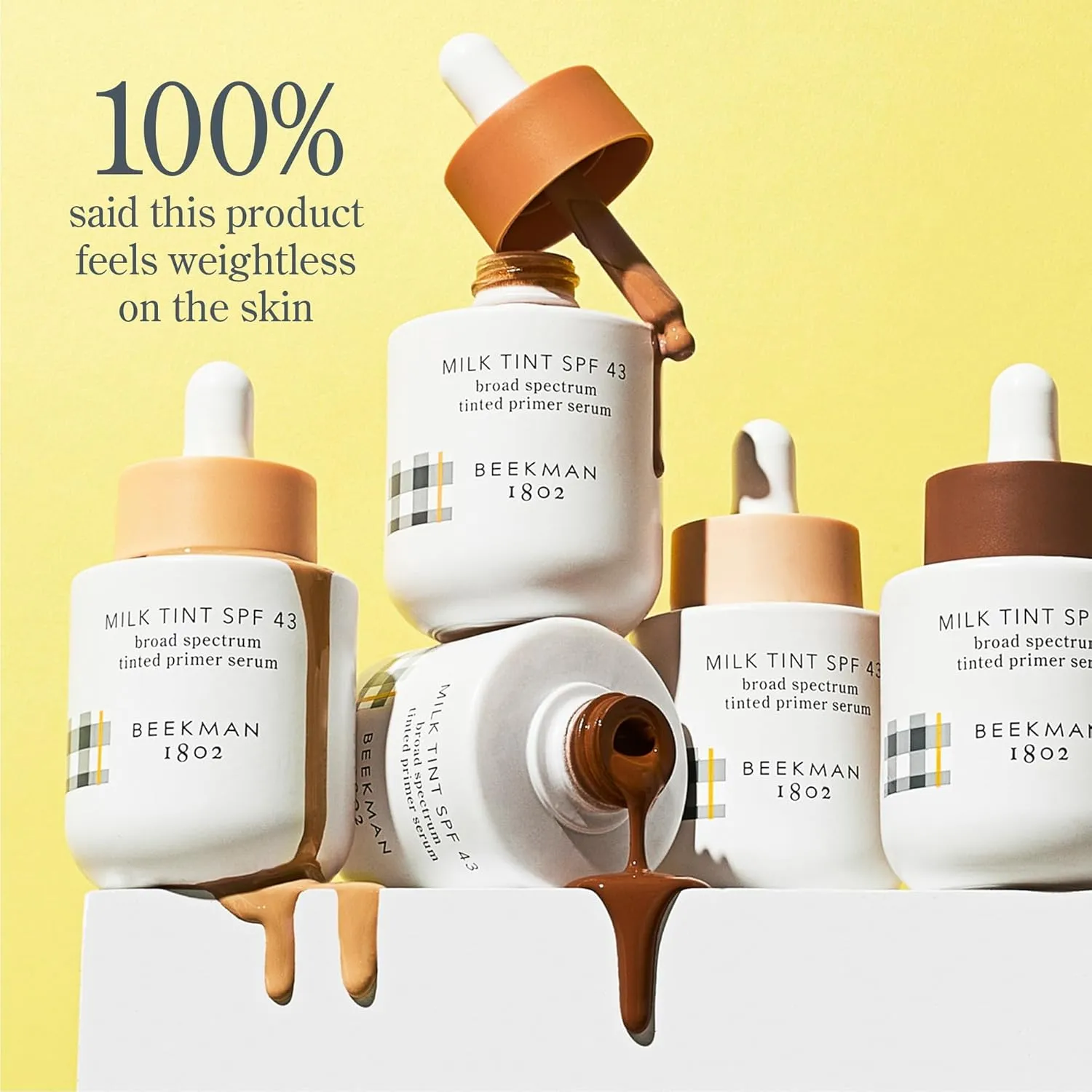 Beekman 1802 Milk Tint Face Primer with SPF 43, Rich - Oxybenzone Free - 1 oz - Tinted Mineral SPF, Makeup Primer & Moisturizer - Blends Seamlessly - Good for Sensitive Skin - Cruelty Free
