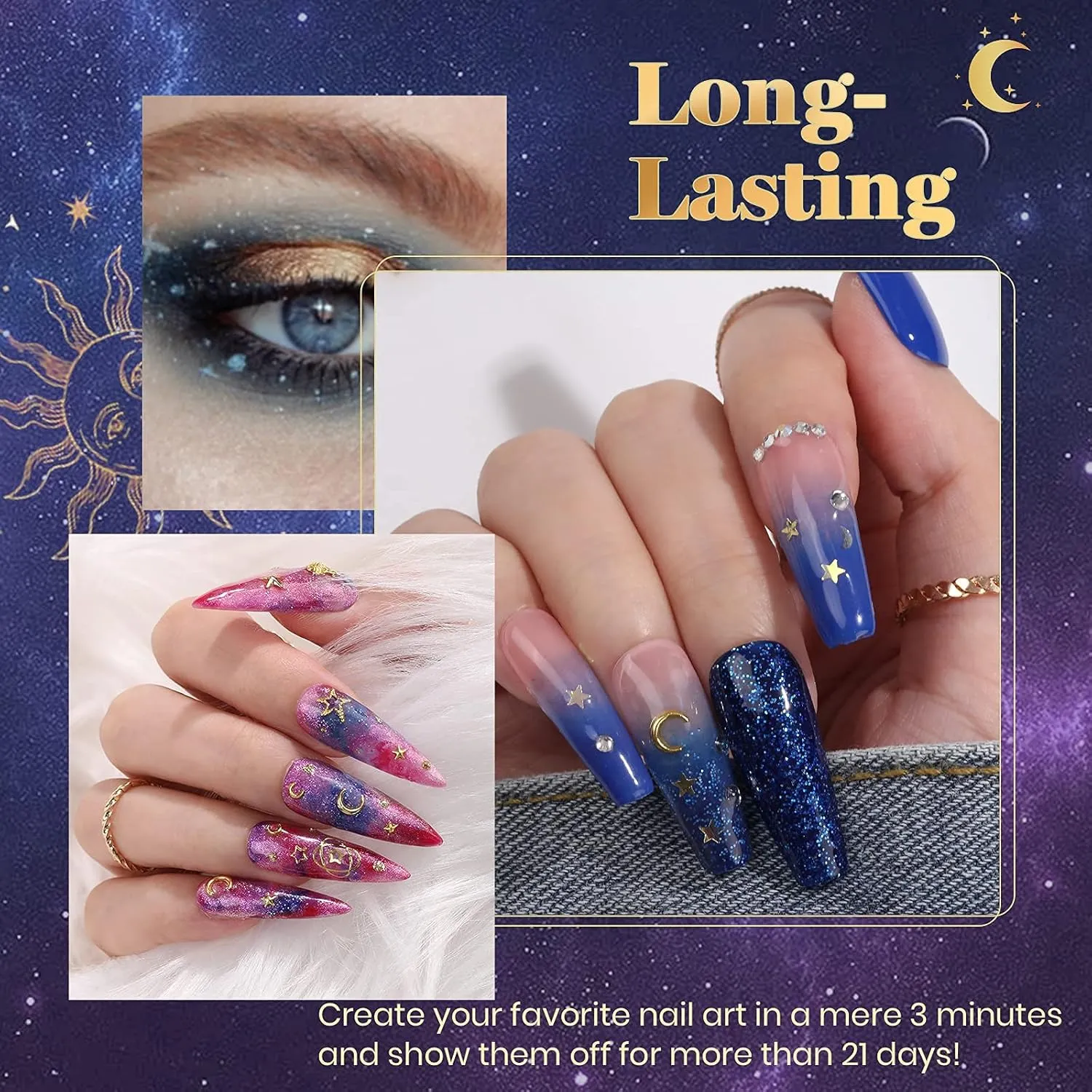 Beetles 20 Colors Gel Nail Polish Set, Navy Blue Burgundy Black Gel Polish 23Pcs Celestial Collection Deep Color Nail polish with Base Top Coat Soak off UV LED Gifts for Women