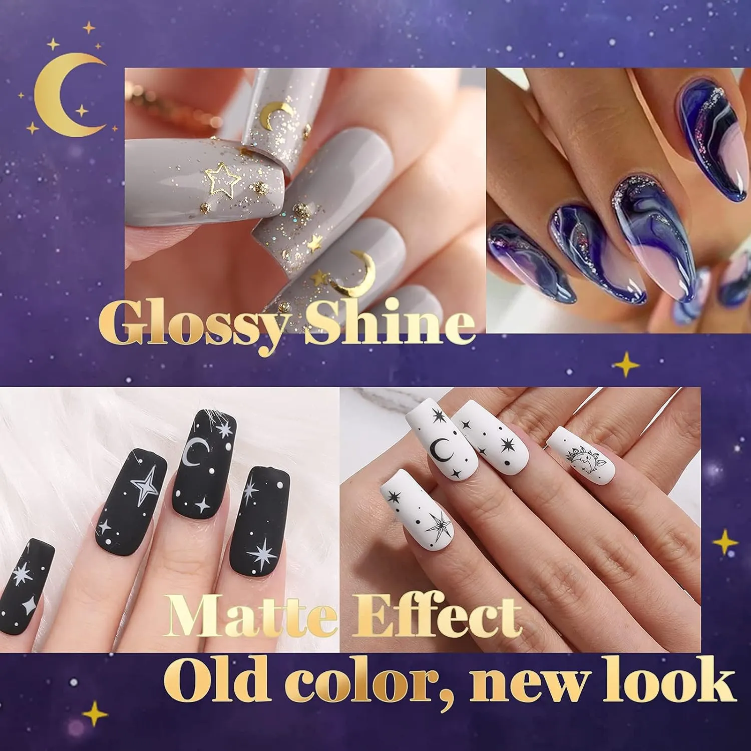 Beetles 20 Colors Gel Nail Polish Set, Navy Blue Burgundy Black Gel Polish 23Pcs Celestial Collection Deep Color Nail polish with Base Top Coat Soak off UV LED Gifts for Women