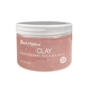 Best of Nature 100% Pure Rose Clay – French Pink Kaolin for Facial & Body Care – 6.5 oz Jar – Natural Skincare Mask & Exfoliant