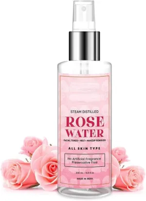 BK R.o.s.e W.a.t.e.r - 200ml | Rose Water Spray for Face | Face Toner, Skin Toner & Makeup Remover | All Skin Types | No Artificial Fragrance & Alcohol-Free | Rose Water for Women & Men