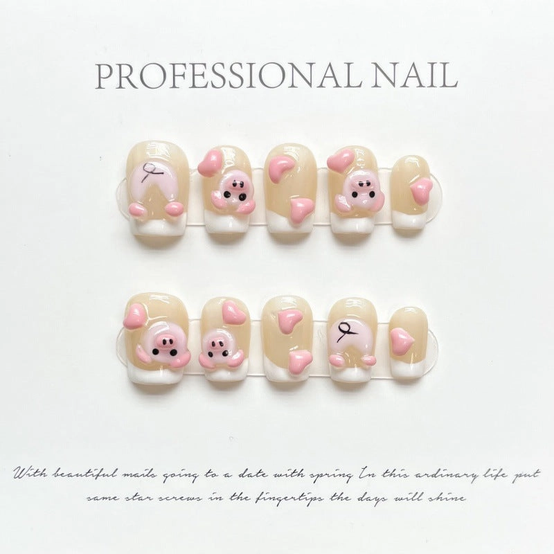 Blushing Oink – Piglet Tips Adorned with Cute Playfulness